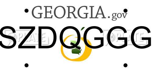 SZDQGGG Georgia License Plate