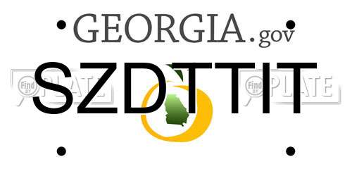 SZDTTIT Georgia License Plate