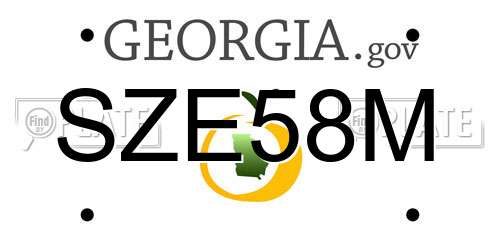 SZE58M Georgia License Plate