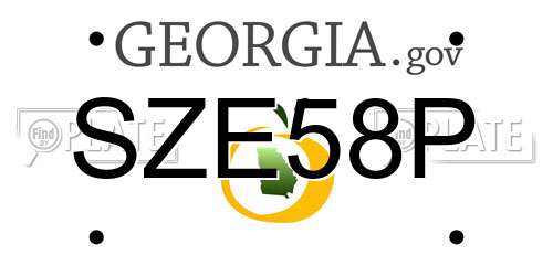 SZE58P Georgia License Plate