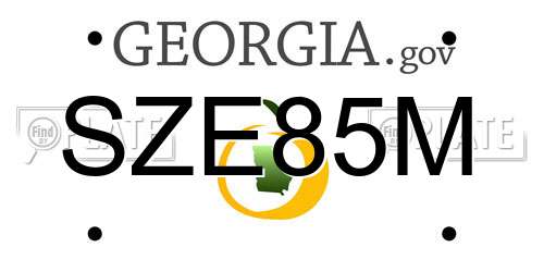 SZE85M Georgia License Plate