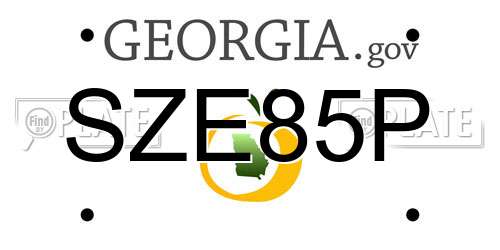 SZE85P Georgia License Plate