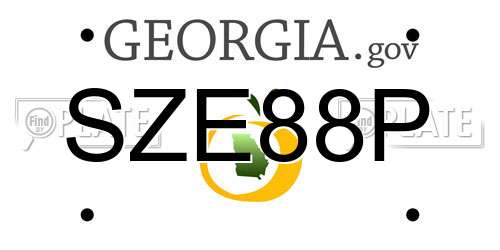 SZE88P Georgia License Plate