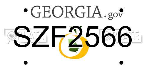 SZF2566 Georgia License Plate