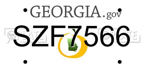 SZF7566 Georgia License Plate