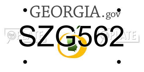 SZG562 Georgia License Plate