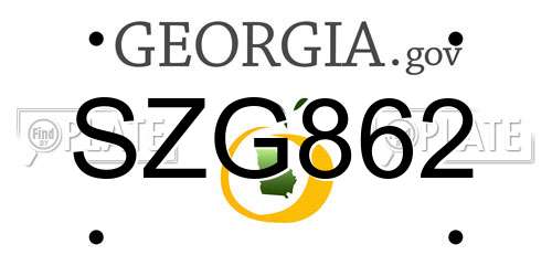 SZG862 Georgia License Plate
