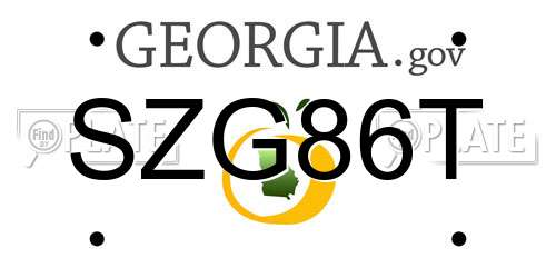 SZG86T Georgia License Plate