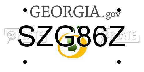 SZG86Z Georgia License Plate