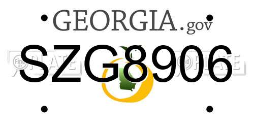 SZG8906 Georgia License Plate