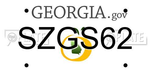 SZGS62 Georgia License Plate