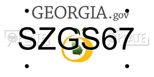 SZGS67 Georgia License Plate