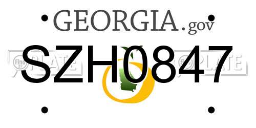 SZH0847 Georgia License Plate