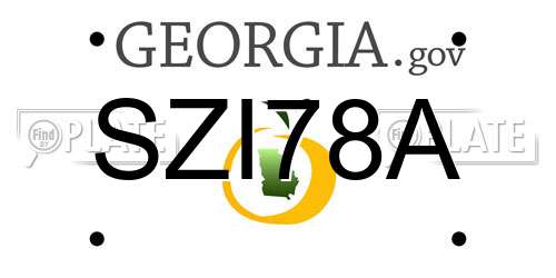 SZI78A Georgia License Plate