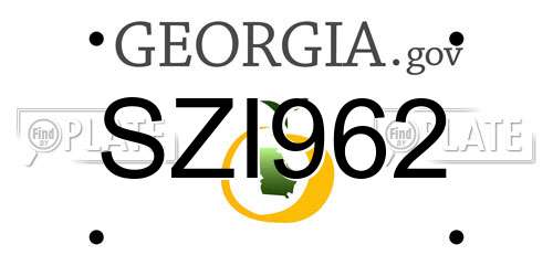 SZI962 Georgia License Plate