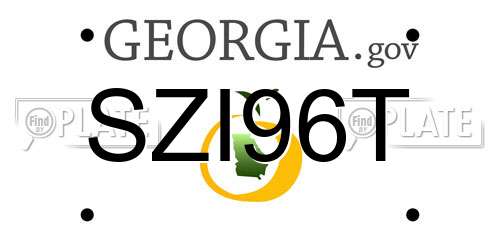SZI96T Georgia License Plate