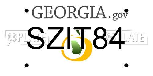 SZIT84 Georgia License Plate