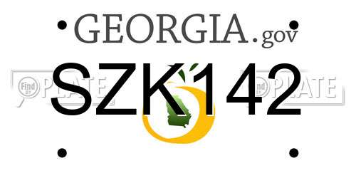 SZK142 Georgia License Plate