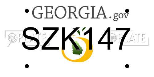 SZK147 Georgia License Plate