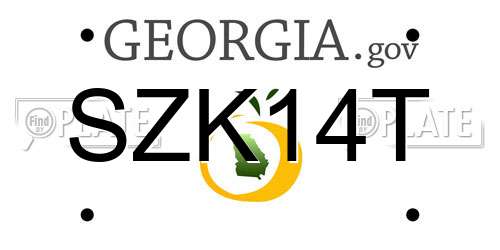 SZK14T Georgia License Plate