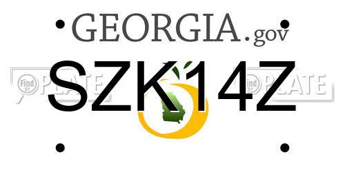 SZK14Z Georgia License Plate