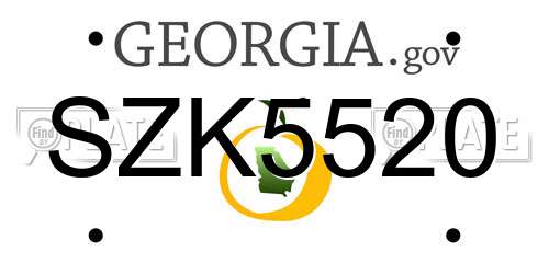 SZK5520 Georgia License Plate