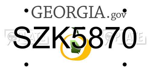 SZK5870 Georgia License Plate