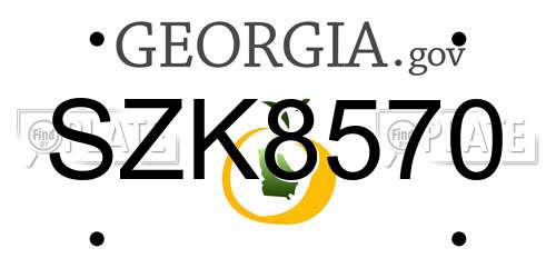 SZK8570 Georgia License Plate