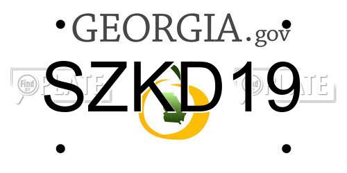 SZKD19 Georgia License Plate