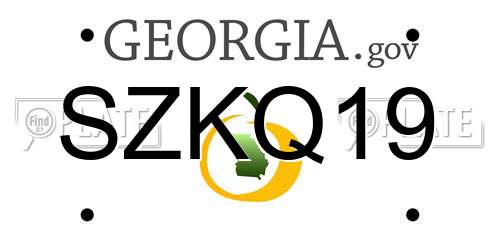 SZKQ19 Georgia License Plate