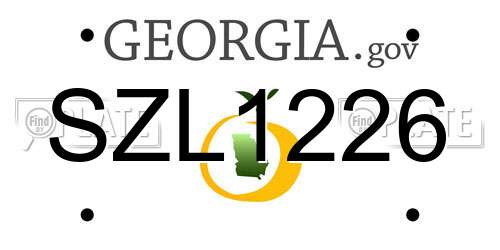 SZL1226 Georgia License Plate