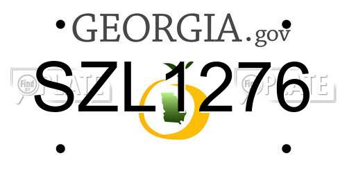 SZL1276 Georgia License Plate