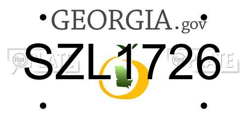 SZL1726 Georgia License Plate