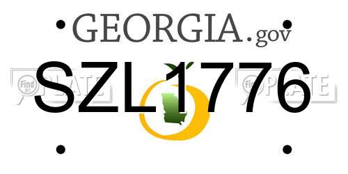 SZL1776 Georgia License Plate
