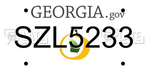 SZL5233 Georgia License Plate