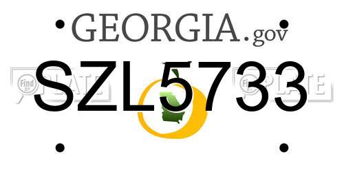 SZL5733 Georgia License Plate