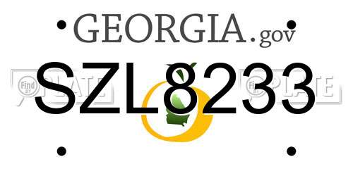 SZL8233 Georgia License Plate