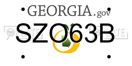 SZO63B Georgia License Plate