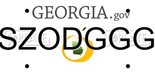SZODGGG Georgia License Plate