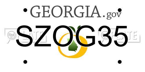 SZOG35 Georgia License Plate
