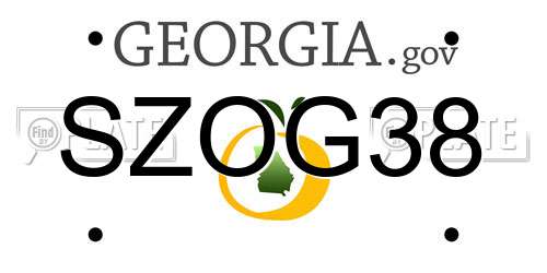 SZOG38 Georgia License Plate