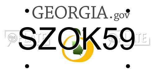 SZOK59 Georgia License Plate
