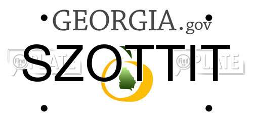 SZOTTIT Georgia License Plate