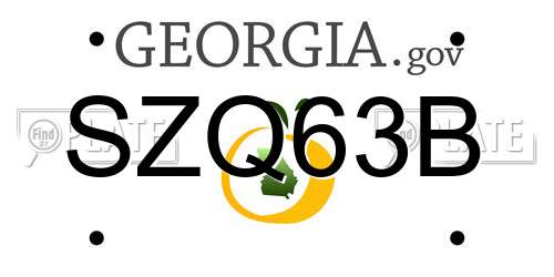 SZQ63B Georgia License Plate