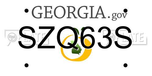 SZQ63S Georgia License Plate