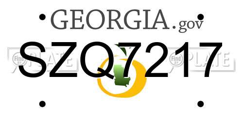 SZQ7217 Georgia License Plate
