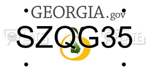 SZQG35 Georgia License Plate