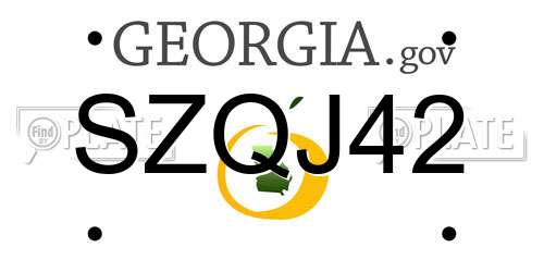 SZQJ42 Georgia License Plate