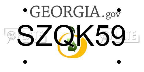 SZQK59 Georgia License Plate