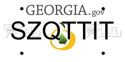 SZQTTIT Georgia License Plate